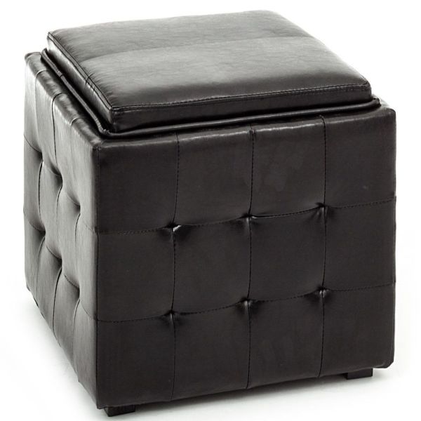 Pouf contenitore in ecopelle Katrina Black