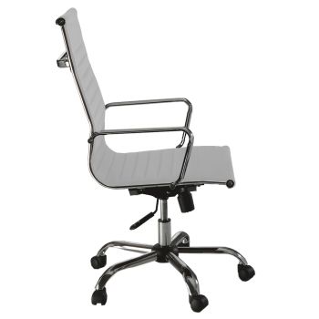 Poltrona presidenziale in ecopelle bianca a schienale alto Duty White 2