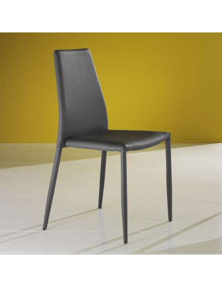 Set 4 sedie da cucina impilabili Nimes Gray