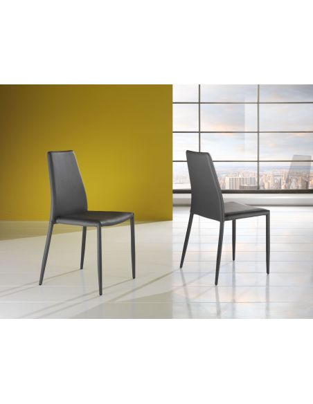 Set 4 sedie da cucina impilabili Nimes Gray