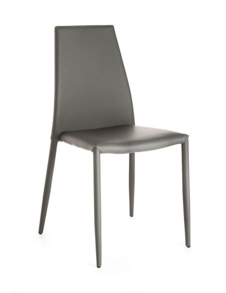 Set 4 sedie da cucina impilabili Nimes Gray