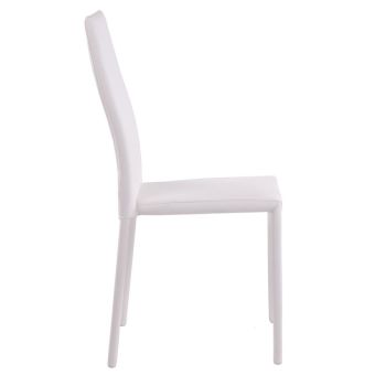 Set 4 sedie cucina impilabili in ecopelle Atalia White 2