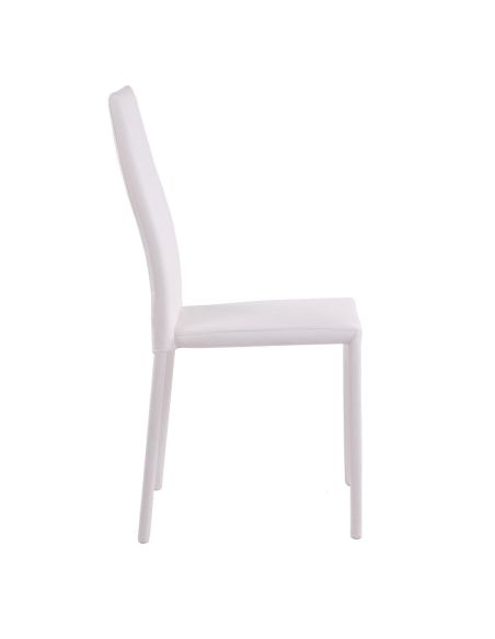 Set 4 sedie cucina impilabili in ecopelle Atalia White