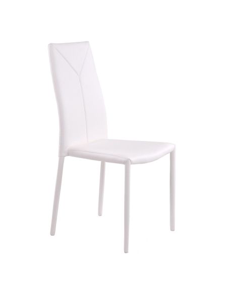 Set 4 sedie cucina impilabili in ecopelle Atalia White