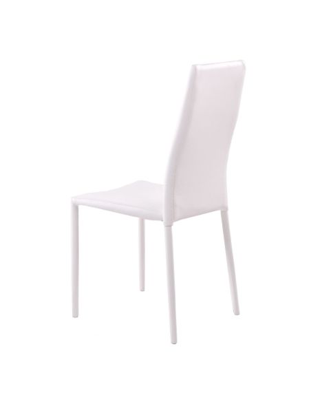 Set 4 sedie cucina impilabili in ecopelle Atalia White