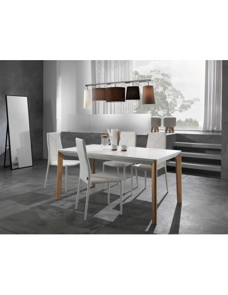 Set 4 sedie cucina impilabili in ecopelle Atalia White