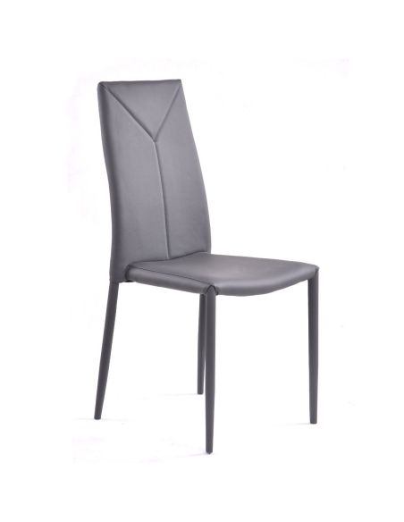 Set 4 sedie da cucina moderne impilabili Atalia Grey