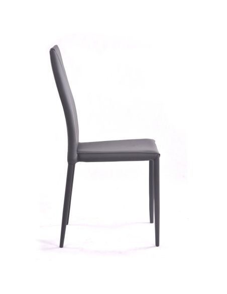 Set 4 sedie da cucina moderne impilabili Atalia Grey