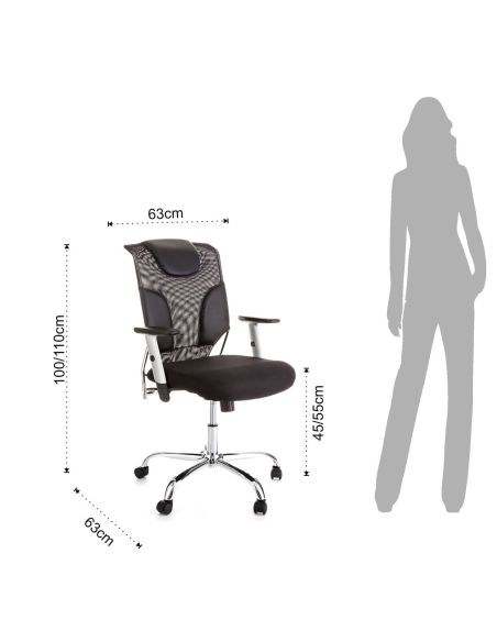 Poltrona direzionale nera design per ufficio regolabile Ederna