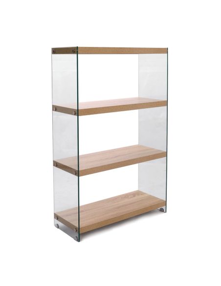 Libreria moderna in vetro e legno Amantida 75/4
