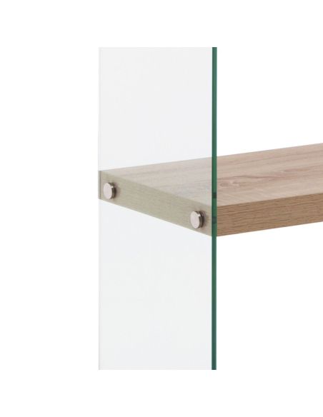 Scaffale libreria in vetro e legno Amantida 75/5