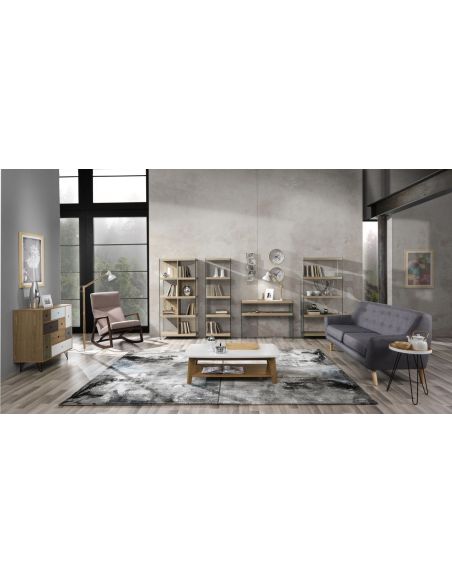 Scaffale libreria in vetro e legno Amantida 75/5