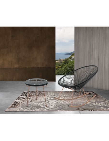 Poltrona a dondolo da esterno o interno Montego Black Poltrona a dondolo da esterno o interno Montego Black