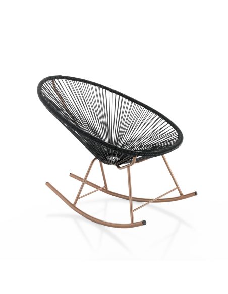 Poltrona a dondolo da esterno o interno Montego Black Poltrona a dondolo da esterno o interno Montego Black