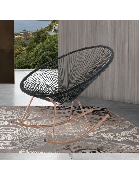 Poltrona a dondolo da esterno o interno Montego Black Poltrona a dondolo da esterno o interno Montego Black