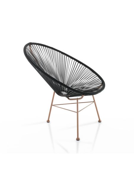Poltrona da esterno / interno in metallo e corda Montego Black Poltrona da esterno / interno in metallo e corda Montego Black