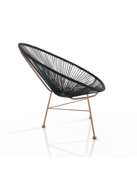 Poltrona da esterno / interno in metallo e corda Montego Black Poltrona da esterno / interno in metallo e corda Montego Black