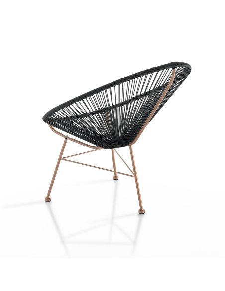 Poltrona da esterno / interno in metallo e corda Montego Black Poltrona da esterno / interno in metallo e corda Montego Black