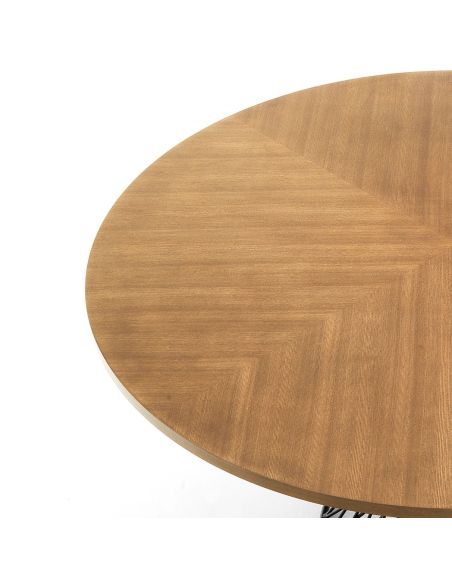 Tavolo da pranzo rotondo in metallo e legno Stairway Oak