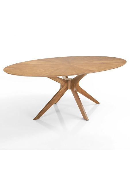 Tavolo da pranzo ovale in legno massello Hubbard Oak