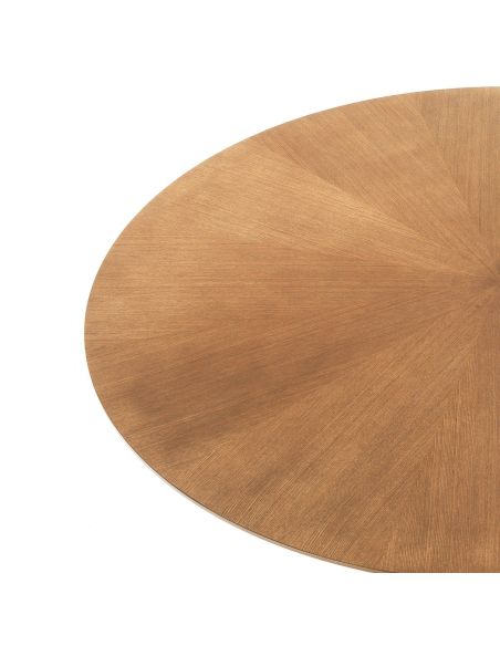 Tavolo da pranzo rotondo in legno massello e MDF Venues Oak