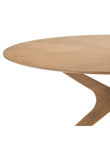 Tavolo da pranzo rotondo in legno massello e MDF Venues Oak