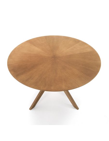 Tavolo da pranzo rotondo in legno massello e MDF Venues Oak