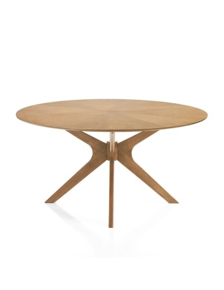 Tavolo da pranzo rotondo in legno massello e MDF Venues Oak
