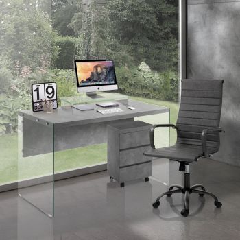 Poltrona direzionale regolabile in ecopelle Mastery Grey 2