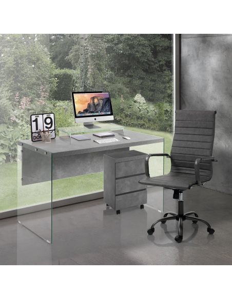 Poltrona direzionale regolabile in ecopelle Mastery Grey Poltrona direzionale regolabile in ecopelle Mastery Grey