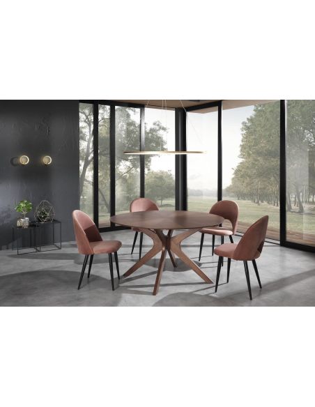 Set 4 sedie imbottite per sala da pranzo Dimitra Pink