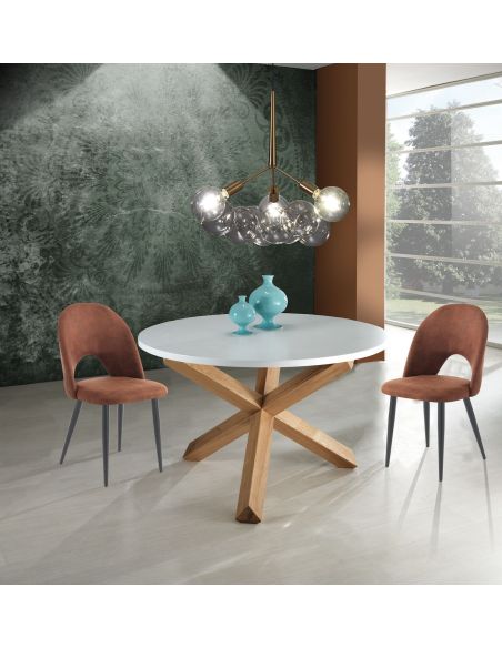 Set 4 sedie imbottite per sala da pranzo Dimitra Old Brown