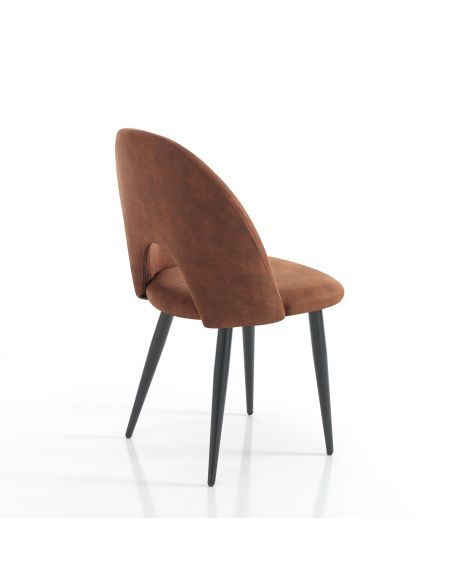 Set 4 sedie imbottite per sala da pranzo Dimitra Old Brown