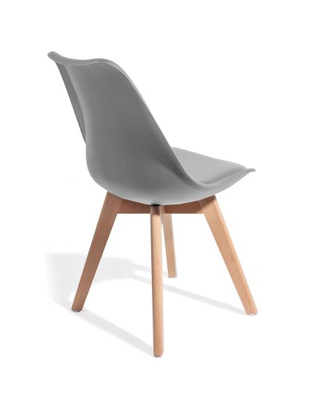 Set 4 sedie moderne in  polipropilene Kirby Evo Wood Grey