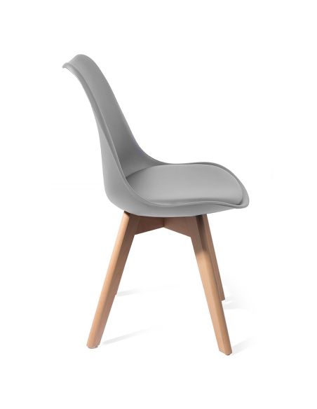 Set 4 sedie moderne in  polipropilene Kirby Evo Wood Grey