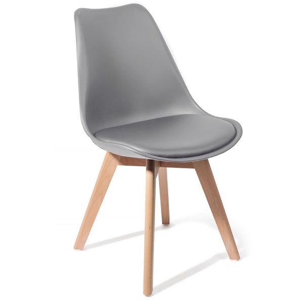 Set 4 sedie moderne in  polipropilene Kirby Evo Wood Grey