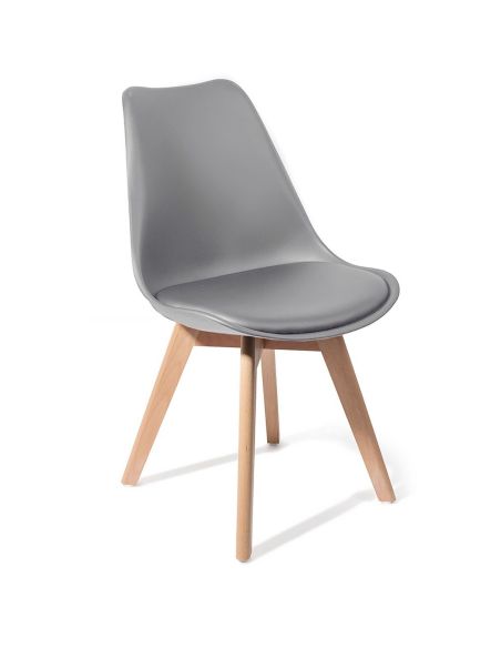Set 4 sedie moderne in  polipropilene Kirby Evo Wood Grey
