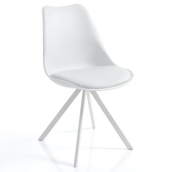 Set 4 sedie moderne per cucina Kirby Slim White