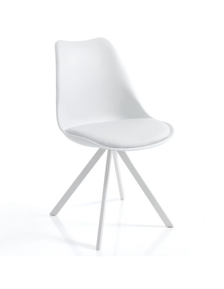 Set 4 sedie moderne per cucina Kirby Slim White