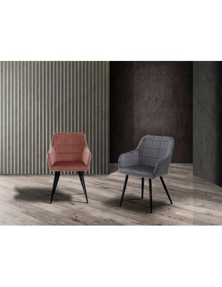 Coppia sedie imbottite con braccioli Ferrand Pink