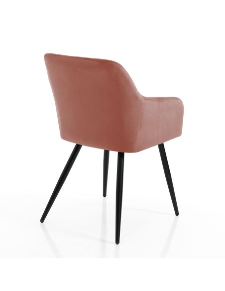Coppia sedie imbottite con braccioli Ferrand Pink