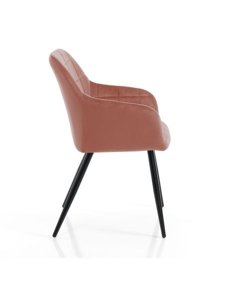 Coppia sedie imbottite con braccioli Ferrand Pink