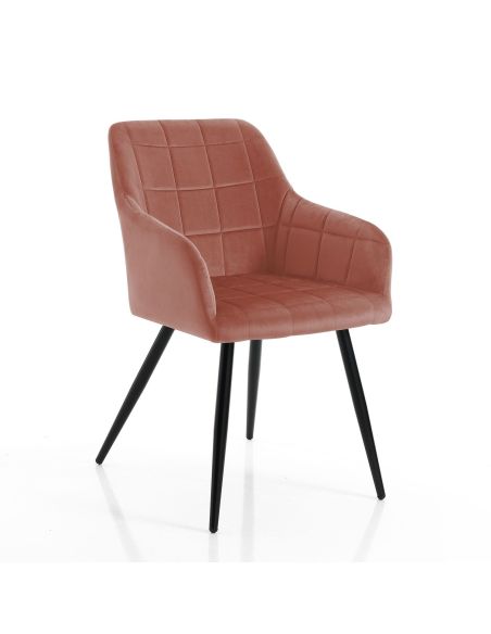 Coppia sedie imbottite con braccioli Ferrand Pink