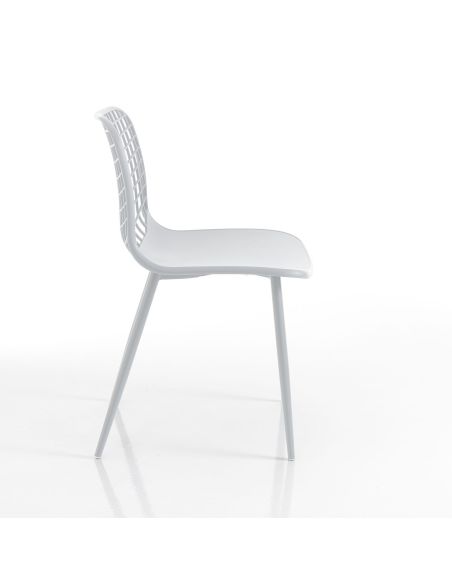Set 4 sedie cucina da esterno / interno Filotea White Set 4 sedie cucina da esterno / interno Filotea White