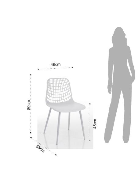 Set 4 sedie cucina da esterno / interno Filotea White Set 4 sedie cucina da esterno / interno Filotea White