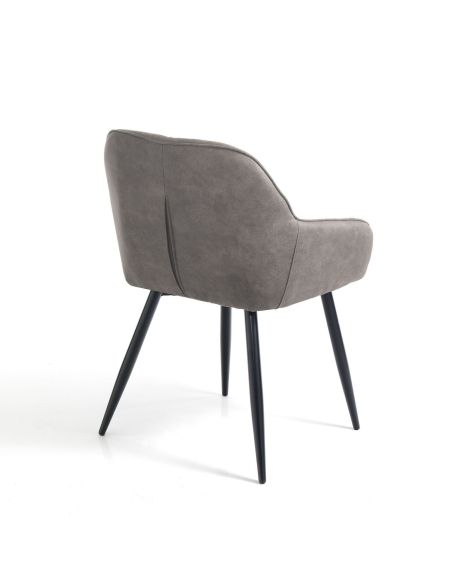 Coppia sedie imbottite con braccioli Mireia Grey