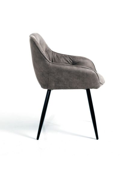 Coppia sedie imbottite con braccioli Mireia Grey