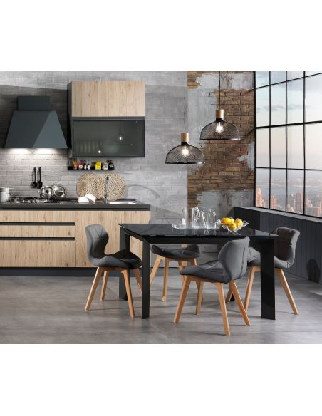 Coppia sedie imbottite moderne Eleanor Grey