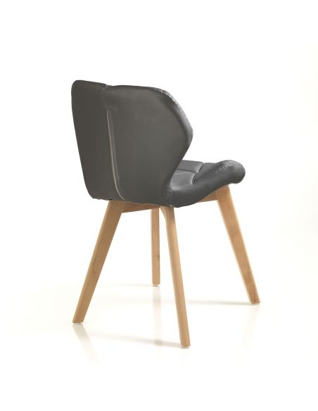 Coppia sedie imbottite moderne Eleanor Grey