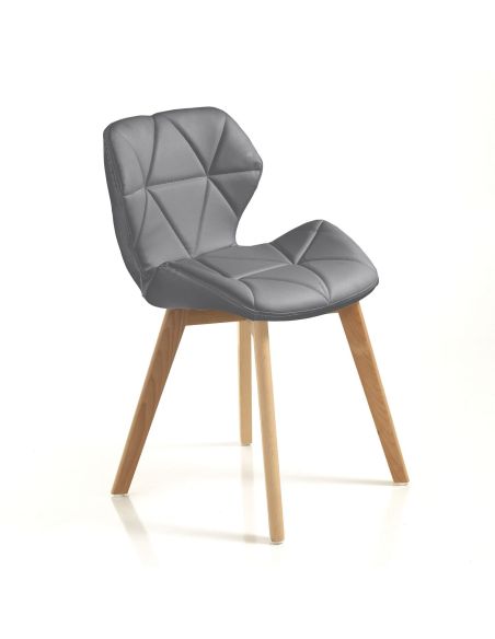 Coppia sedie imbottite moderne Eleanor Grey